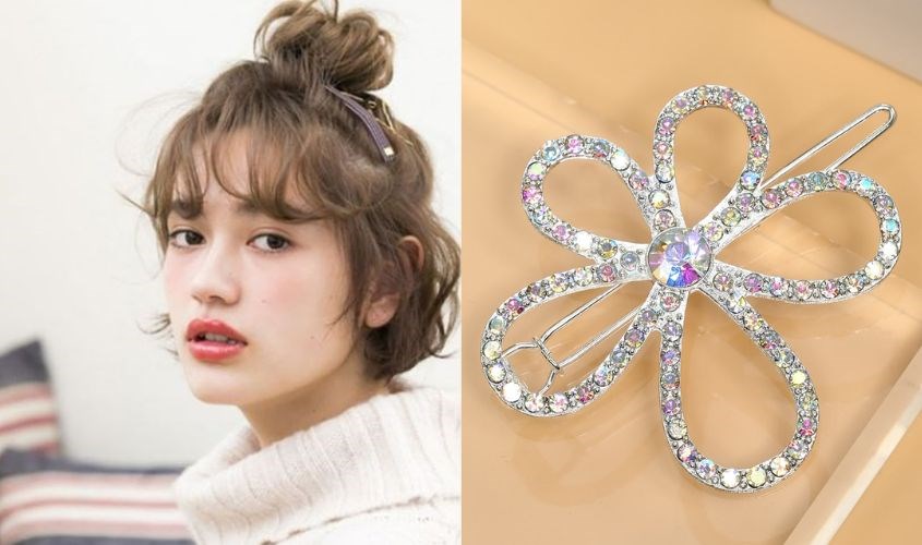 Cách búi tóc củ tỏi cao dùng dây thun và kẹp tăm