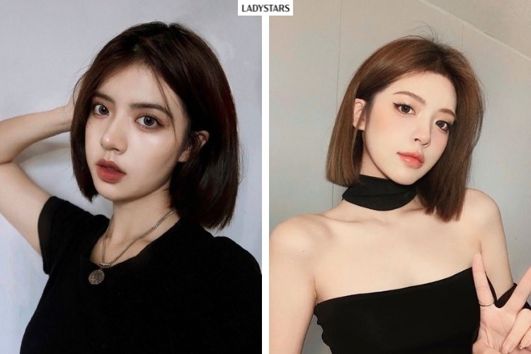 Tóc ngắn ép thẳng đi tiệc