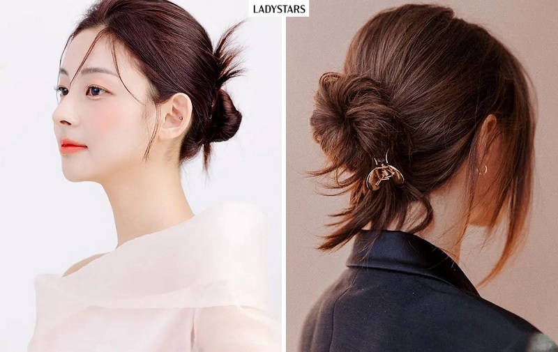 Kiểu búi tóc ngắn gọn gàng dự tiệc