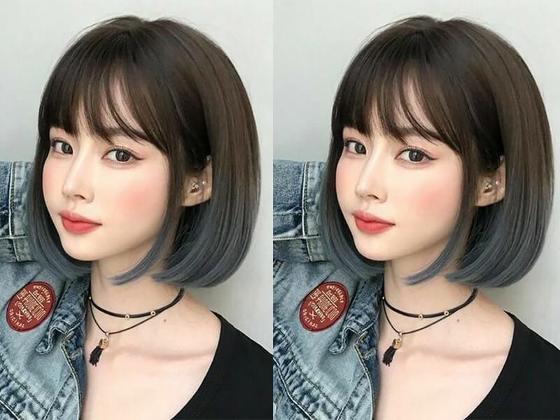 Tóc bob nhuộm highlight