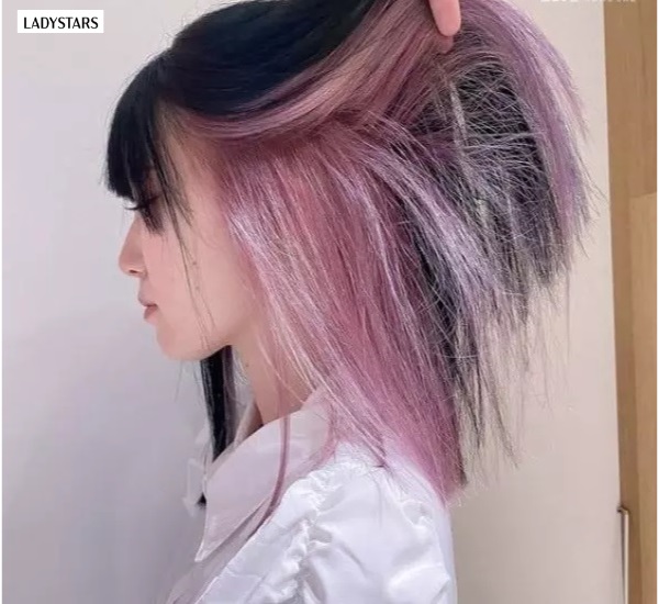 Tóc ngắn ombre màu tím