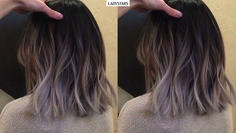 Tóc nữ ngắn ombre nâu