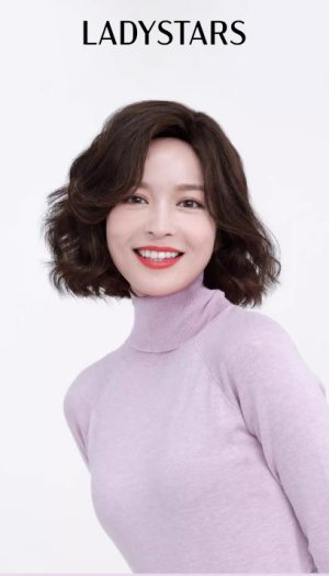 Tóc giả nữ nguyên đầu LADYSTARS kiểu bob xoăn hình quả lê sang trọng bằng tóc thật có da đầu