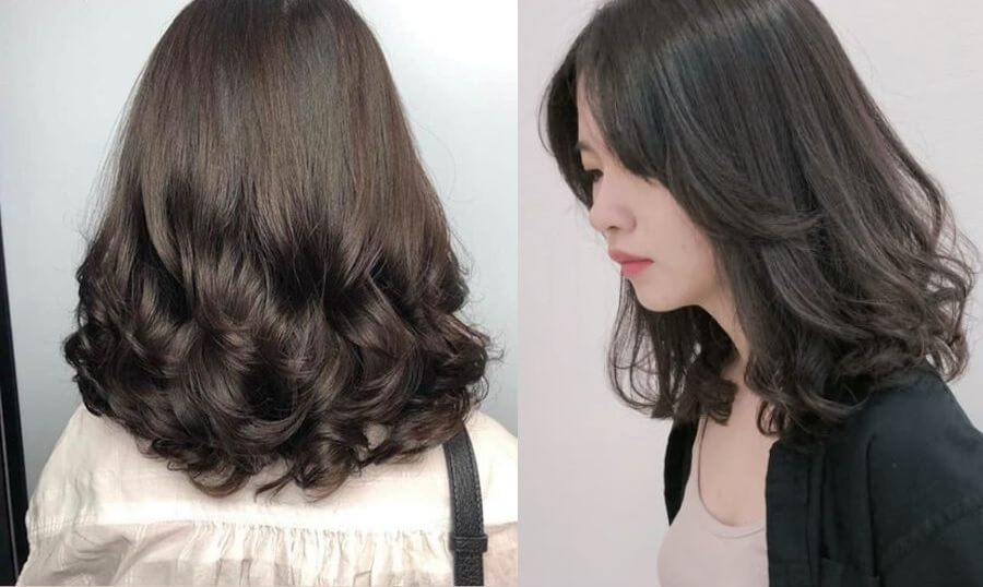 Tóc xoăn sóng nước ngang vai
