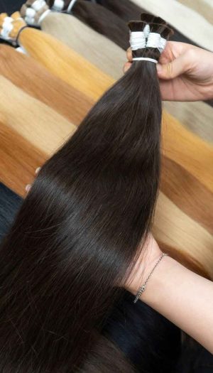 Tóc nối bó màu nâu đen tự nhiên
