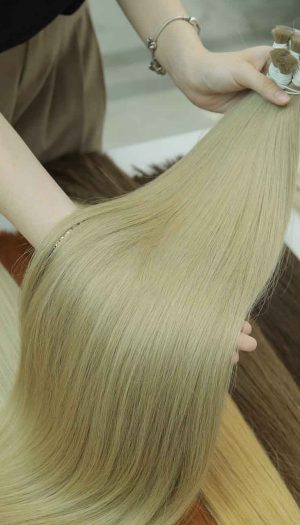 Tóc nối bó màu vàng chanh ánh rêu