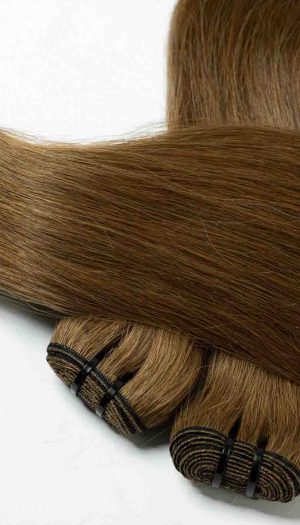 Tóc dệt máy màu nâu hạt dẻ