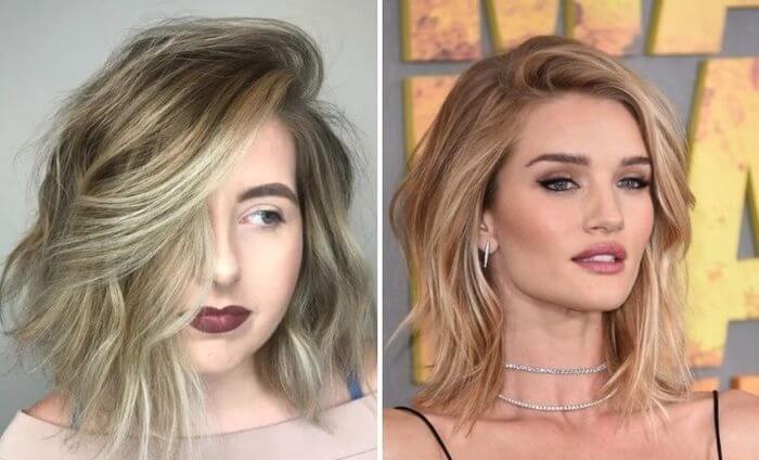 Tóc xoăn sóng lơi ngang vai side part