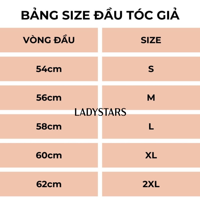 Cách đối chiếu bảng size tóc giả nguyên đầu chuẩn