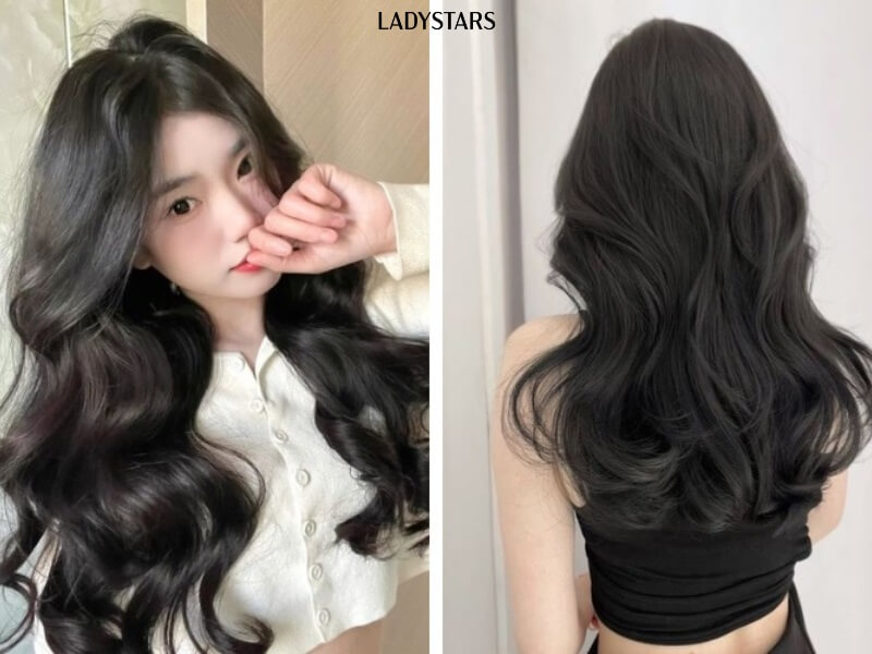 Tóc dài uốn sóng to phong cách Hàn