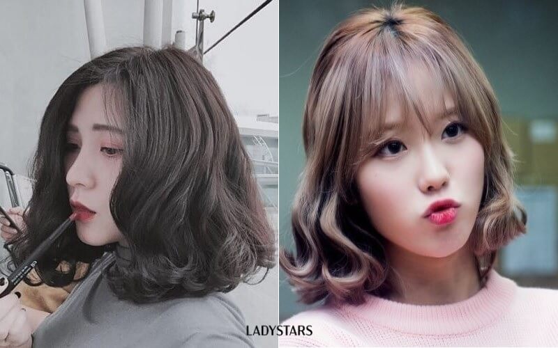 Tóc ngắn uốn xoăn đuôi lọn nhỏ