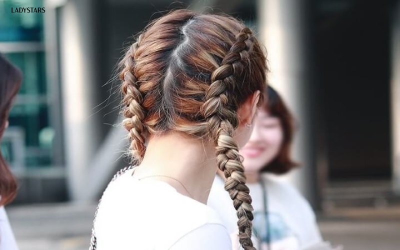 Tết tóc xương cá 2 bên