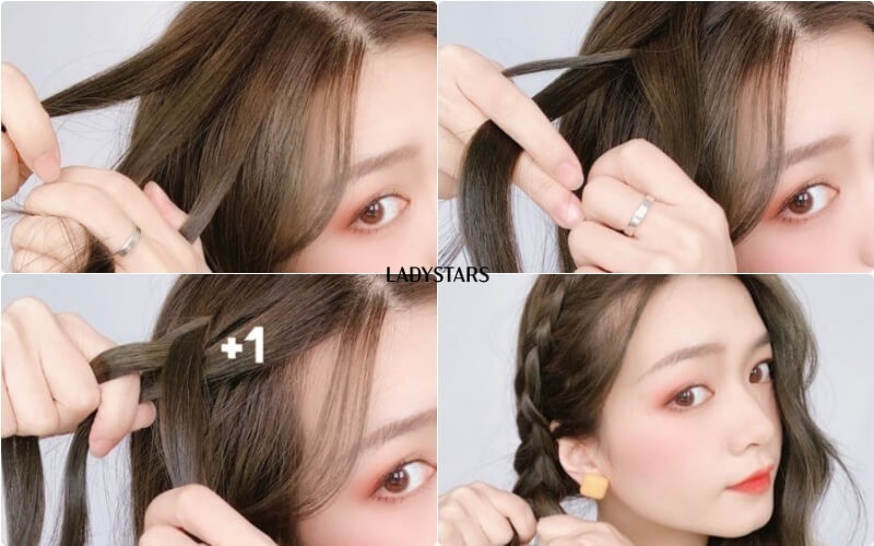 Tết tóc 2 bên kiểu Pháp