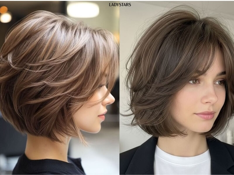 Tóc ngắn layer bo tròn