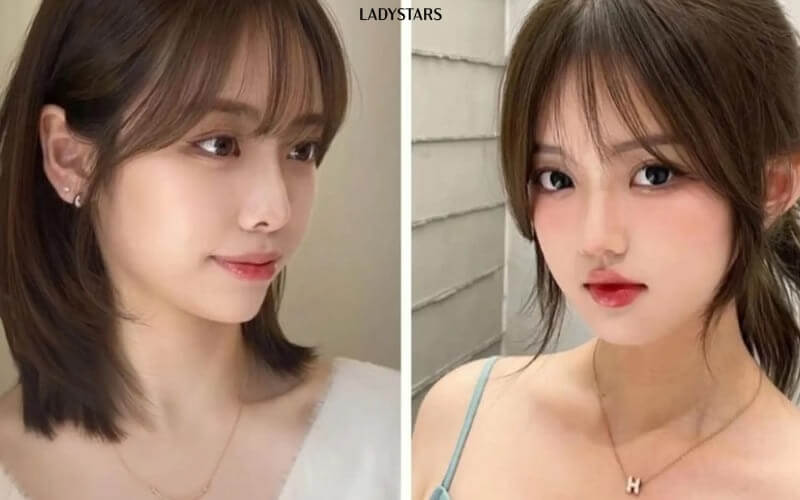 Tóc mái ngang cho mặt tròn