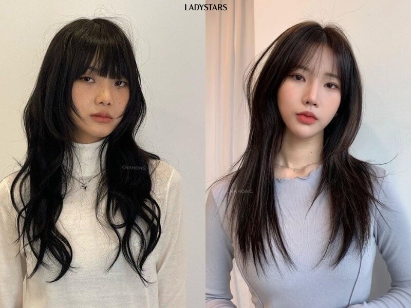 Tóc dài ngang lưng mái ngang
