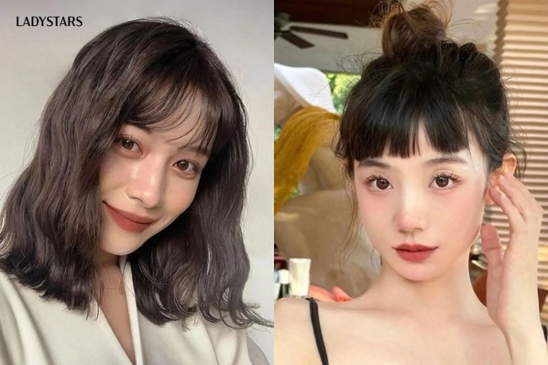 Tóc mái ngố uốn nhẹ