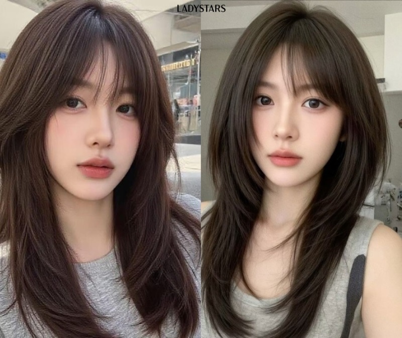 Tóc mái ngố dáng phồng