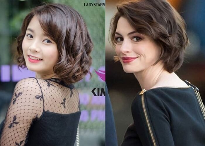 Tóc ngắn uốn xoăn