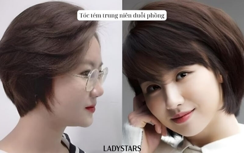 Tóc tém trung niên duỗi phồng