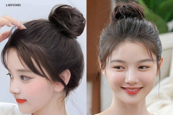 Búi tóc xoắn cao không bị già