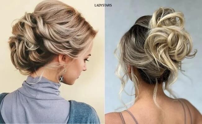 Búi tóc kiểu lộn xộn trông lộng lẫy