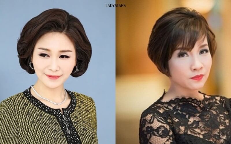 Tóc lob phân lớp cho nữ trung niên
