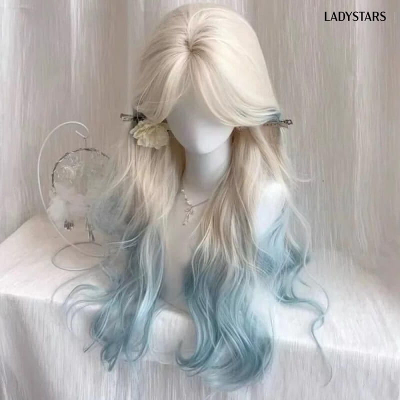 Tóc giả Cosplay bạch kim xoăn sóng