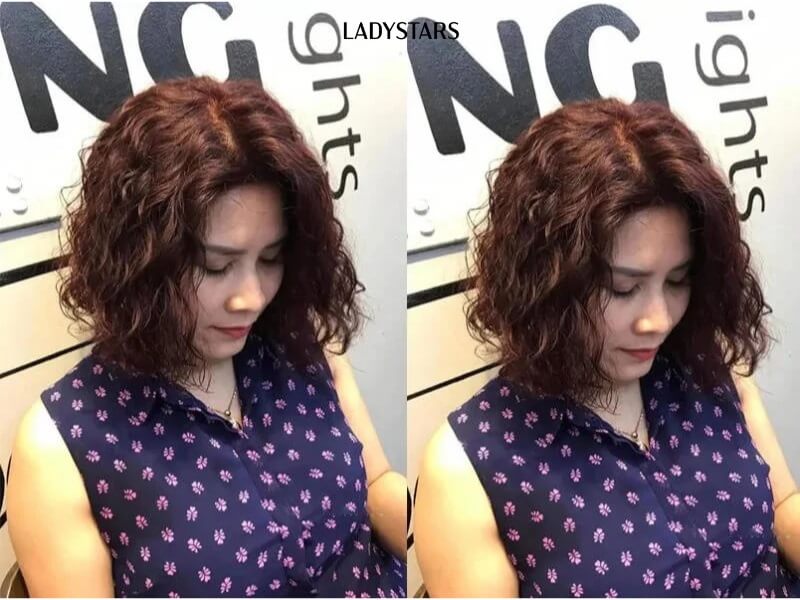 Tóc ngắn nữ trung niên xoăn sóng nhẹ