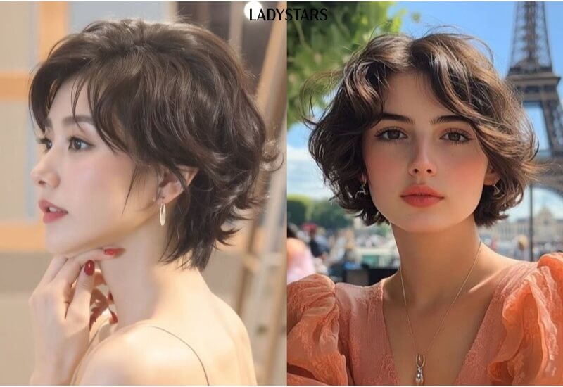 Tóc tém xoăn nhẹ tự nhiên