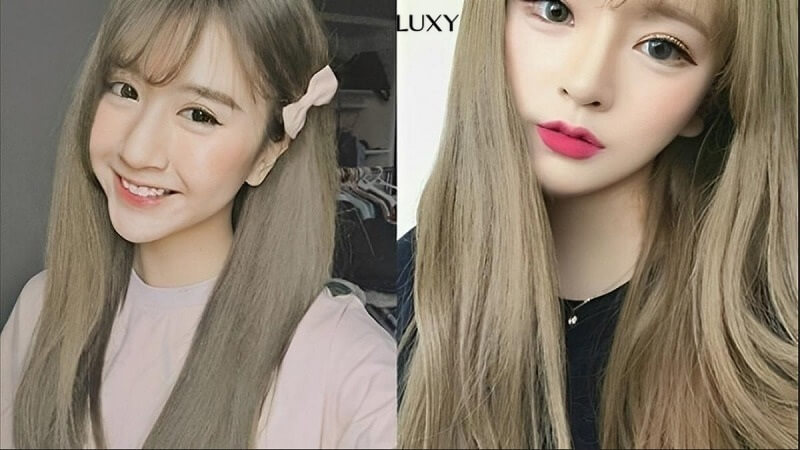 Tóc nâu tây ánh khói sáng