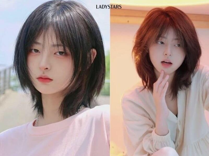 Tóc ngang vai duỗi thẳng mullet