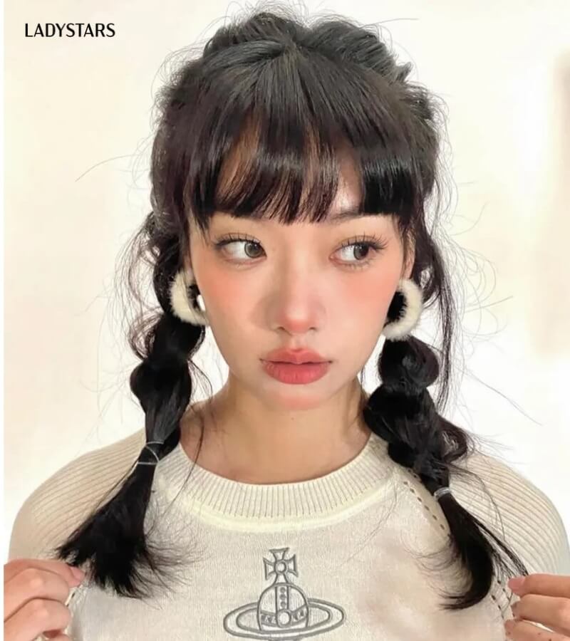 Tóc tết mullet side part
