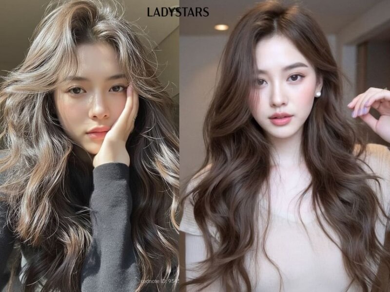 Tóc Side part uốn rủ